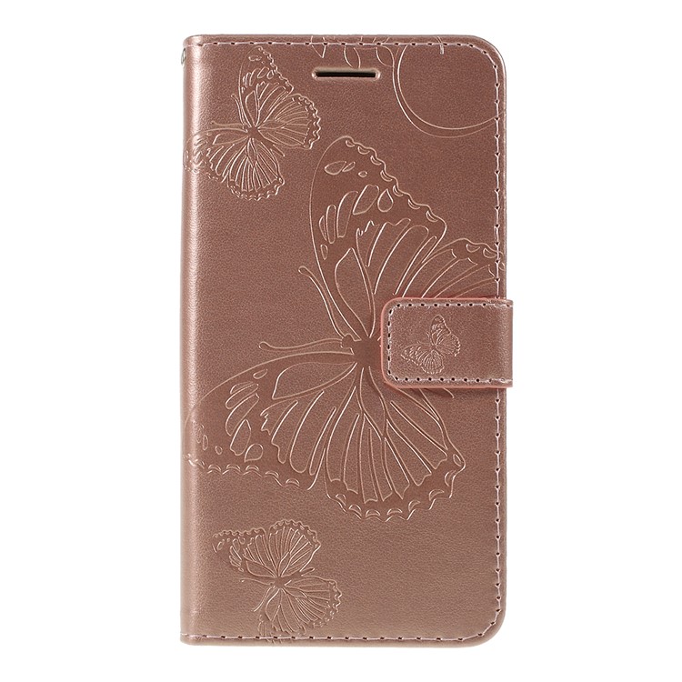 Guscio Del Telefono Portafoglio In Pelle Farfalla Impronta Per Samsung Galaxy A20e - Oro Rosa - Oro Rosa-1