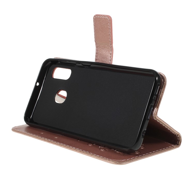 Guscio Del Telefono Portafoglio In Pelle Farfalla Impronta Per Samsung Galaxy A20e - Oro Rosa - Oro Rosa-2