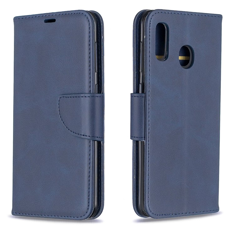 PU Leather Phone Wallet Stand Cover Case for Samsung Galaxy A20 / A30 - Blue-4