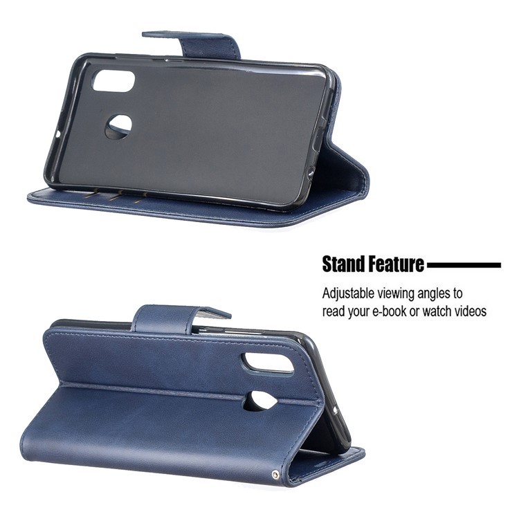 PU Leather Phone Wallet Stand Cover Case for Samsung Galaxy A20 / A30 - Blue-5