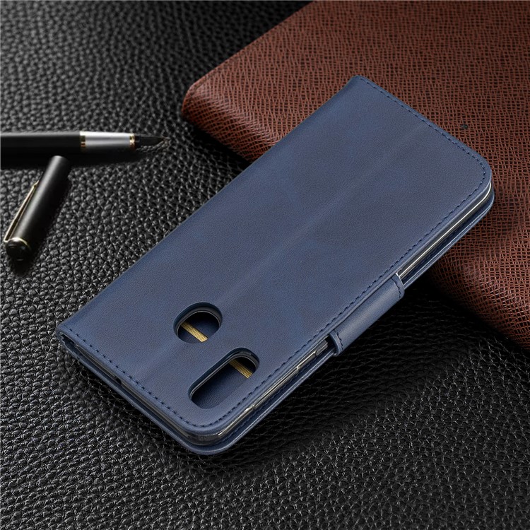 PU Leather Phone Wallet Stand Cover Case for Samsung Galaxy A20 / A30 - Blue-8