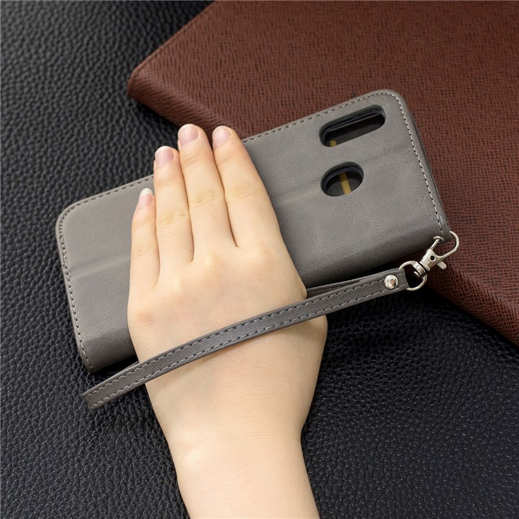 PU Leather Phone Wallet Stand Cover Case for Samsung Galaxy A20 / A30 - Grey-9