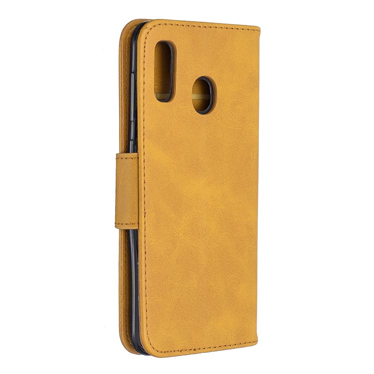 PU Leather Phone Wallet Stand Cover Case for Samsung Galaxy A20 / A30 - Light Brown-3