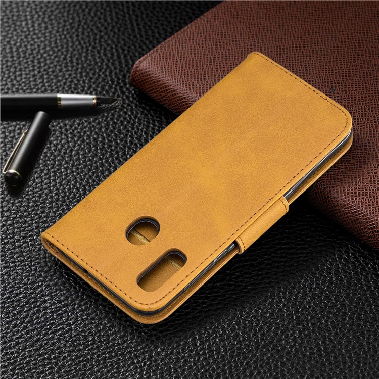 PU Leather Phone Wallet Stand Cover Case for Samsung Galaxy A20 / A30 - Light Brown-8