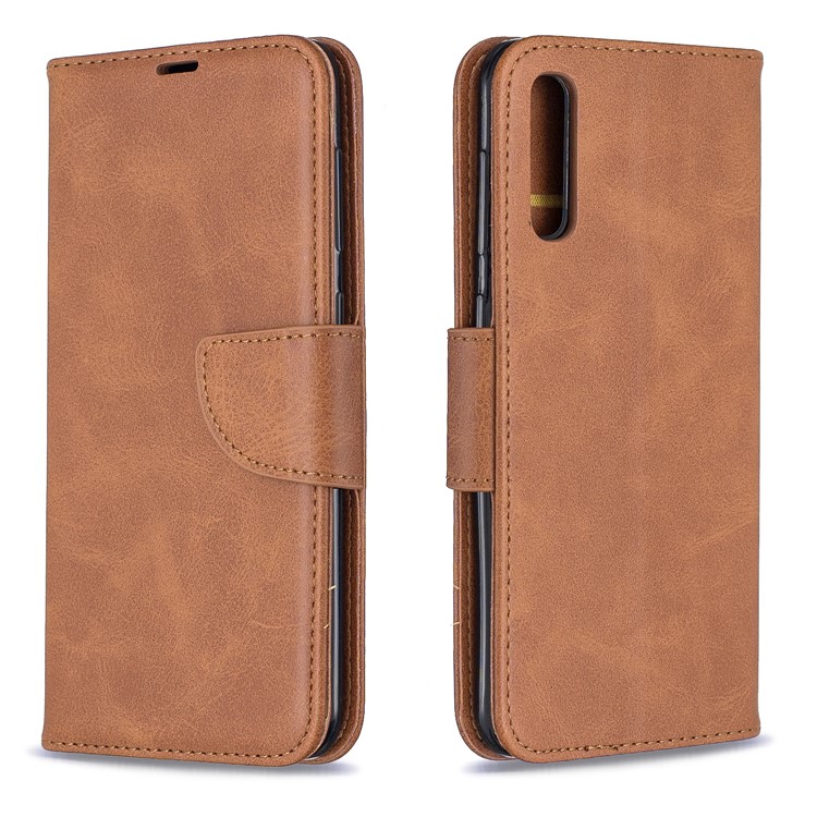 PU Leather Phone Wallet Stand Phone Case for Samsung Galaxy A50 - Brown-4