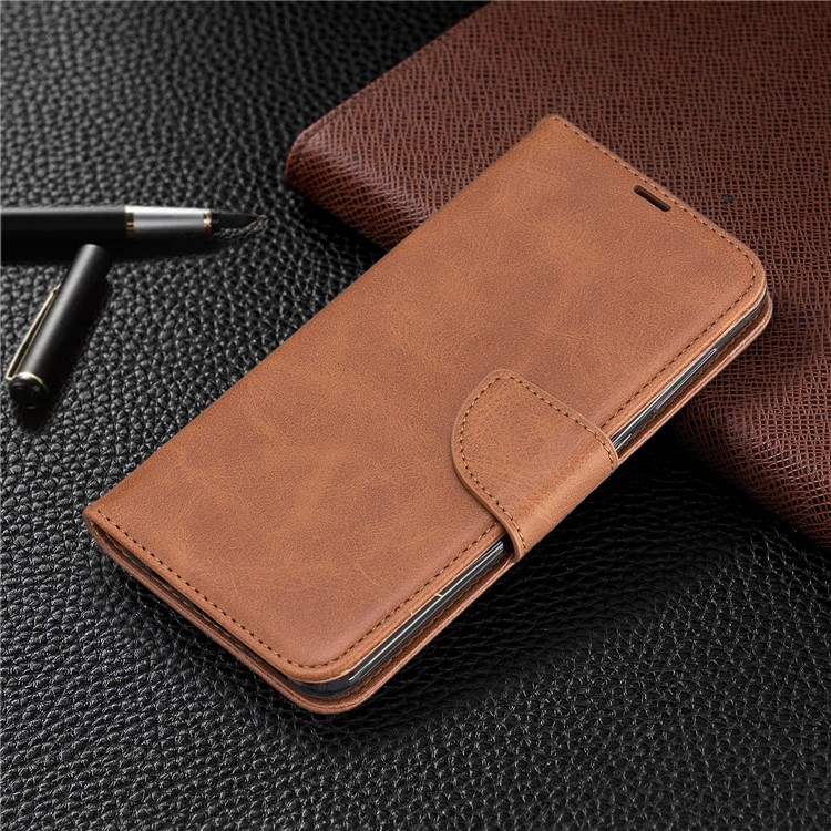 PU Leather Phone Wallet Stand Phone Case for Samsung Galaxy A50 - Brown-7
