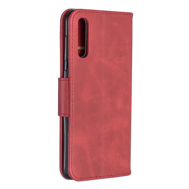 PU Leather Phone Wallet Stand Phone Case for Samsung Galaxy A50 - Red-3