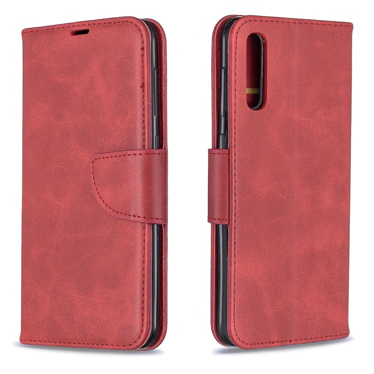 PU Leather Phone Wallet Stand Phone Case for Samsung Galaxy A50 - Red-4