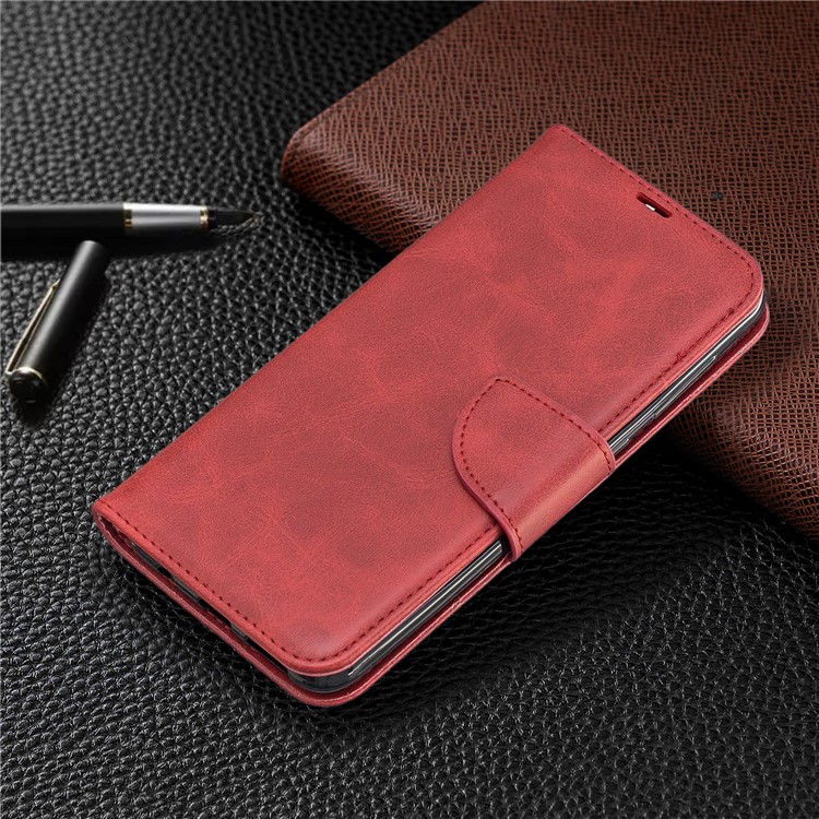 PU Leather Phone Wallet Stand Phone Case for Samsung Galaxy A50 - Red-7