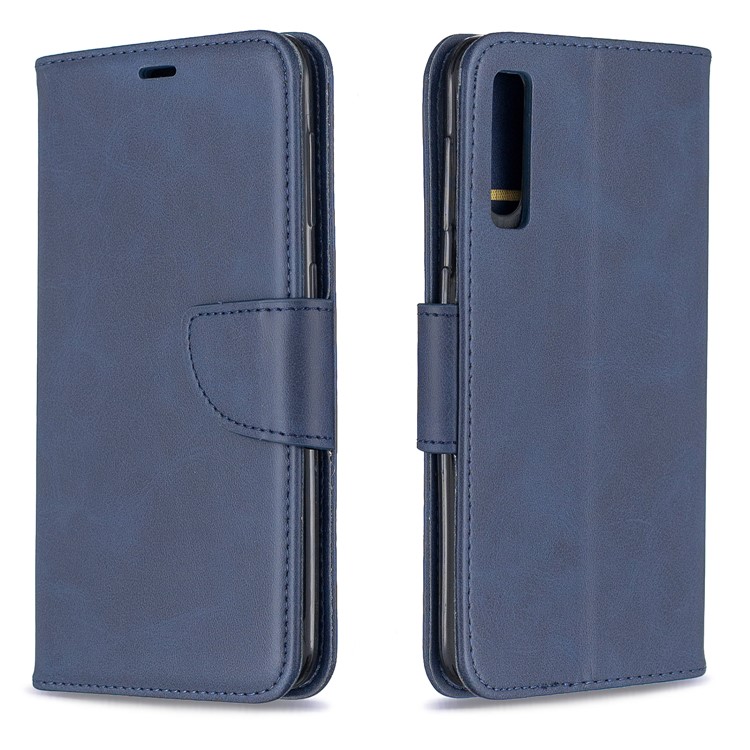 PU Leather Phone Wallet Stand Phone Case for Samsung Galaxy A50 - Blue-4