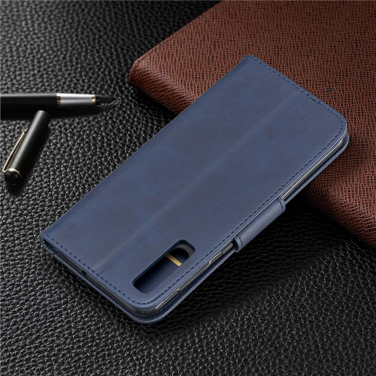 PU Leather Phone Wallet Stand Phone Case for Samsung Galaxy A50 - Blue-8