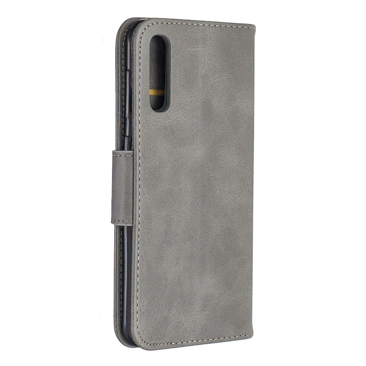 PU Leather Phone Wallet Stand Phone Case for Samsung Galaxy A50 - Light Grey-3