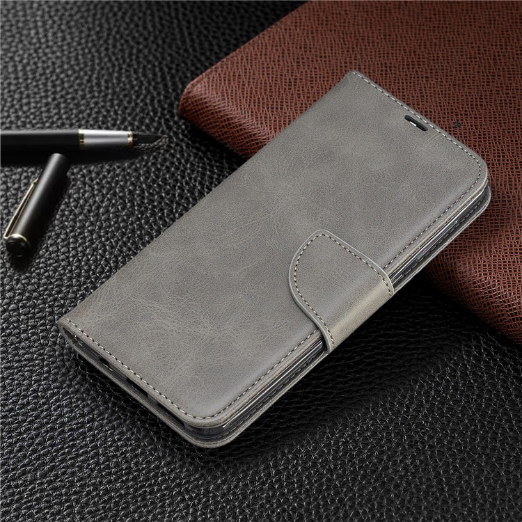 PU Leather Phone Wallet Stand Phone Case for Samsung Galaxy A50 - Light Grey-7