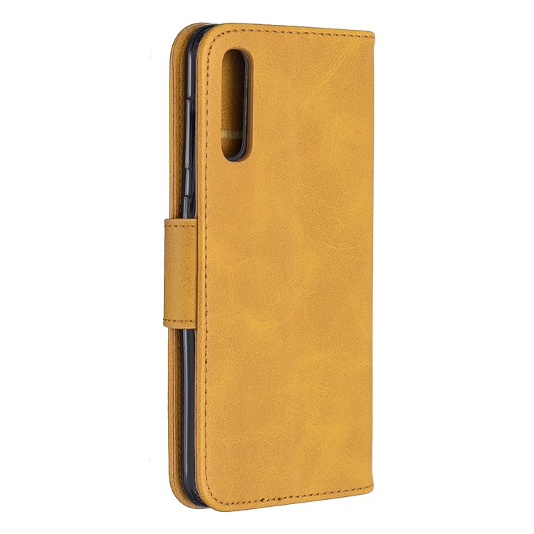 PU Leather Phone Wallet Stand Phone Case for Samsung Galaxy A50/A50s/A30s - Light Brown-3