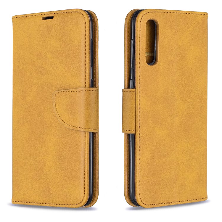 PU Leather Phone Wallet Stand Phone Case for Samsung Galaxy A50/A50s/A30s - Light Brown-4