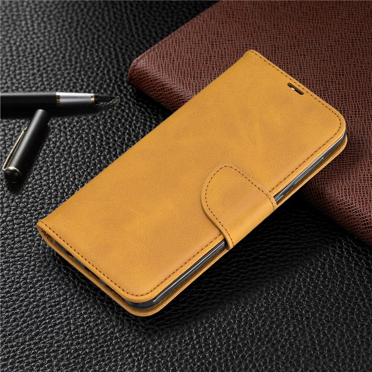 PU Leather Phone Wallet Stand Phone Case for Samsung Galaxy A50/A50s/A30s - Light Brown-7