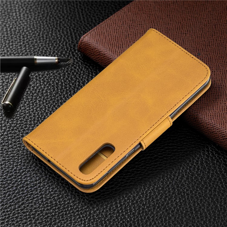PU Leather Phone Wallet Stand Phone Case for Samsung Galaxy A50/A50s/A30s - Light Brown-8