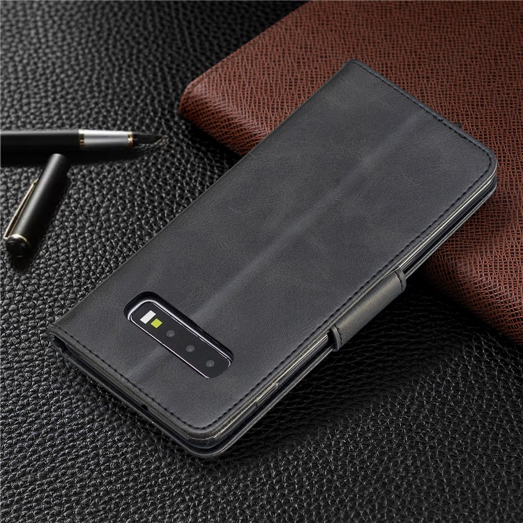 PU Leather Wallet Stand Phone Cover Case for Samsung Galaxy S10 Plus - Dark Grey-8