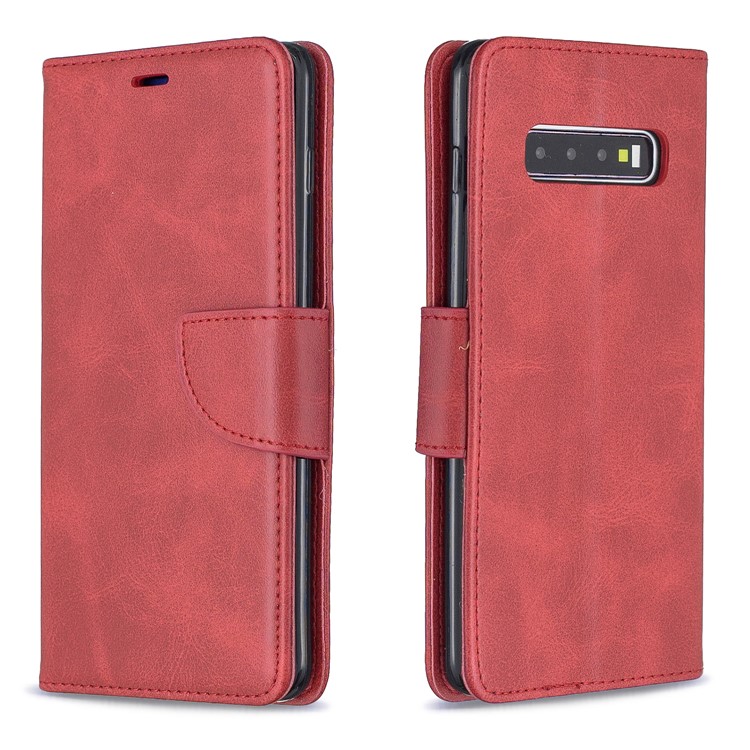 Etui Portefeuille En Cuir PU Pour Samsung Galaxy S10 Plus - Rouge-4