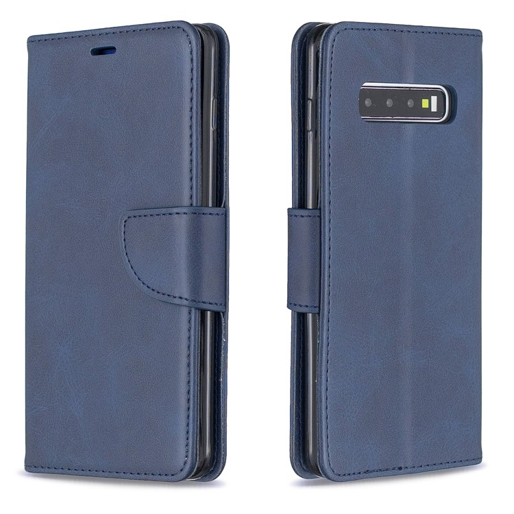 PU Кожаный Кошелек Подставка Для Телефона Чехол Для Samsung Galaxy S10 Плюс - Синий-4