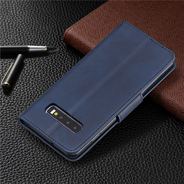 PU Кожаный Кошелек Подставка Для Телефона Чехол Для Samsung Galaxy S10 Плюс - Синий-8