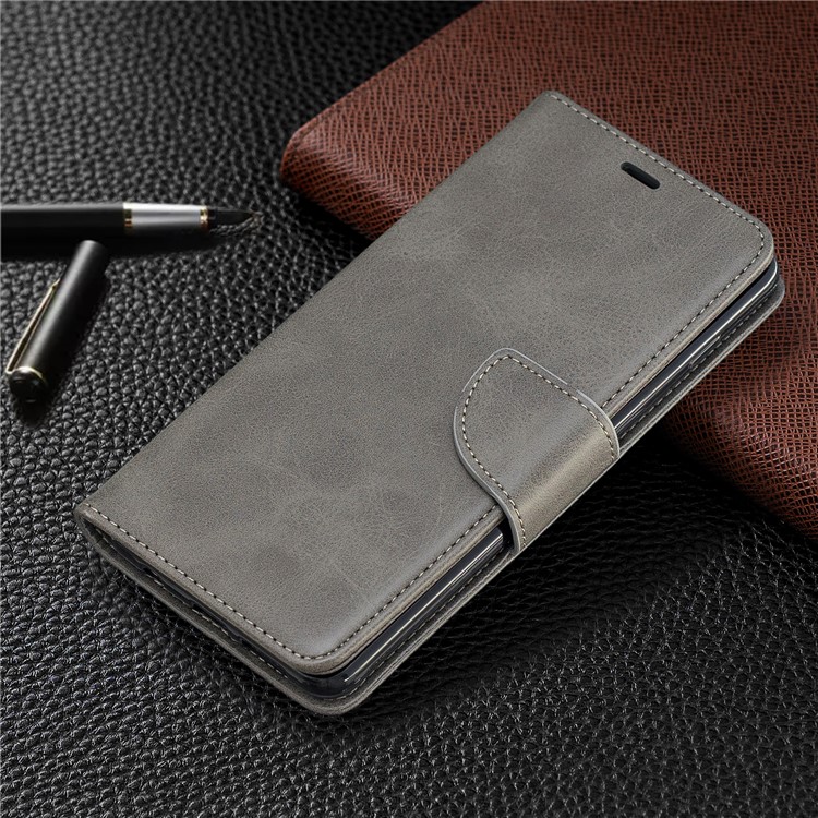 PU Leather Wallet Stand Phone Cover Case for Samsung Galaxy S10 Plus - Light Grey-7
