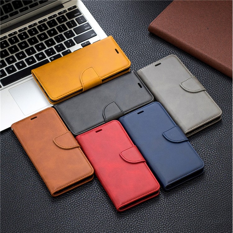 PU Leather Wallet Cover Phone Case for Samsung Galaxy S10 - Dark Grey-10