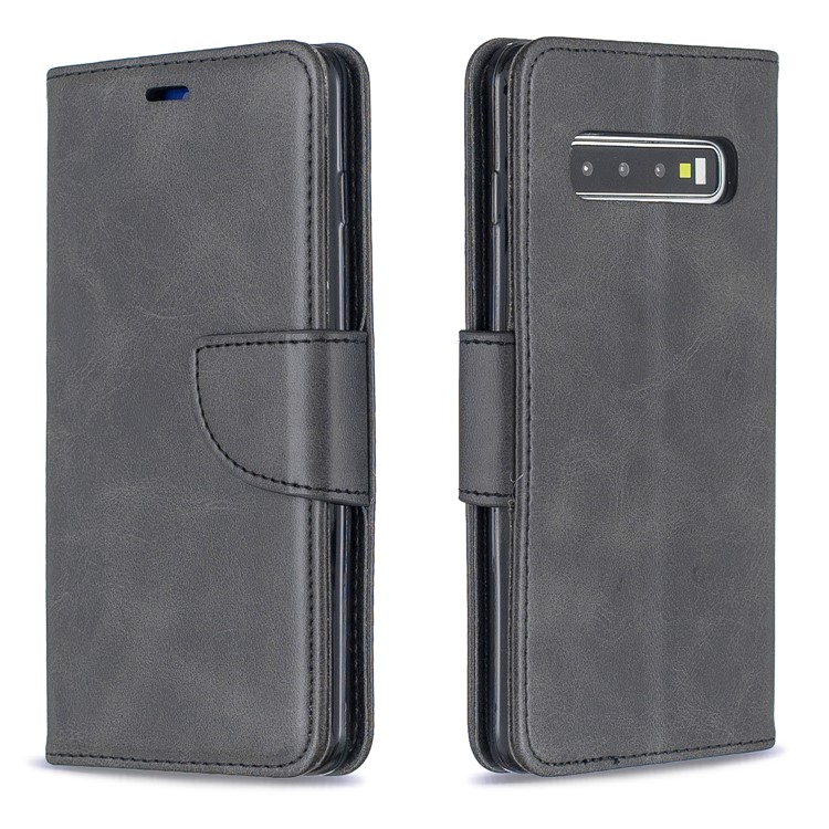 PU Leather Wallet Cover Phone Case for Samsung Galaxy S10 - Dark Grey-4