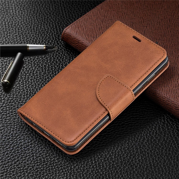 PU Leather Wallet Cover Phone Case for Samsung Galaxy S10 - Brown-7