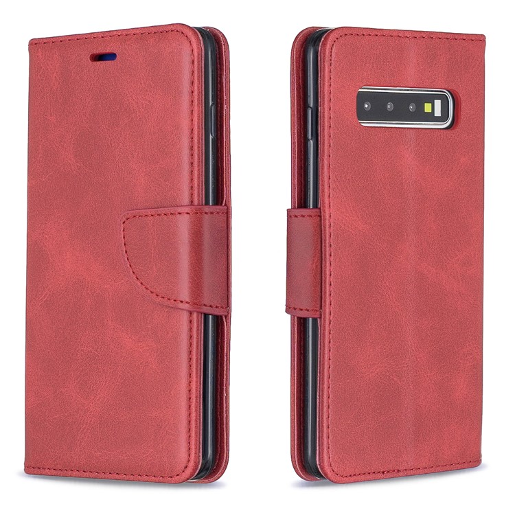 PU Leather Wallet Cover Phone Case for Samsung Galaxy S10 - Red-4