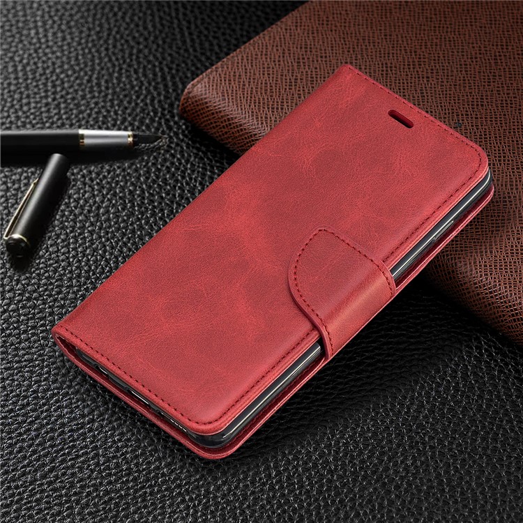 PU Leather Wallet Cover Phone Case for Samsung Galaxy S10 - Red-7