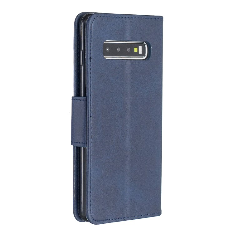 PU Leather Wallet Cover Phone Case for Samsung Galaxy S10 - Blue-3