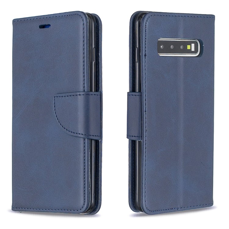 PU Leather Wallet Cover Phone Case for Samsung Galaxy S10 - Blue-4