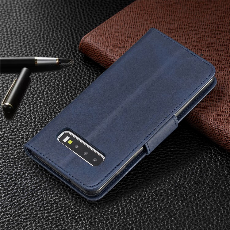 PU Leather Wallet Cover Phone Case for Samsung Galaxy S10 - Blue-8
