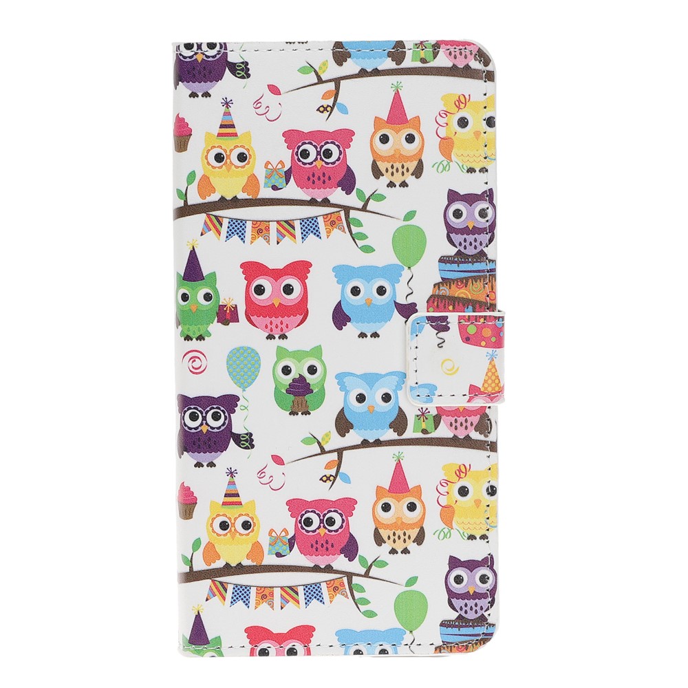 Pattern Printing Flip Leather Wallet Phone Case for Samsung Galaxy A20e - Multiple Cute Owls-2