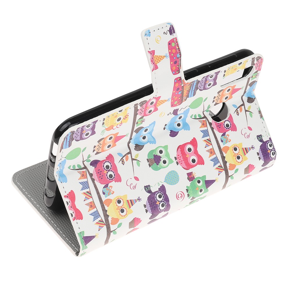 Pattern Printing Flip Leather Wallet Phone Case for Samsung Galaxy A20e - Multiple Cute Owls-4