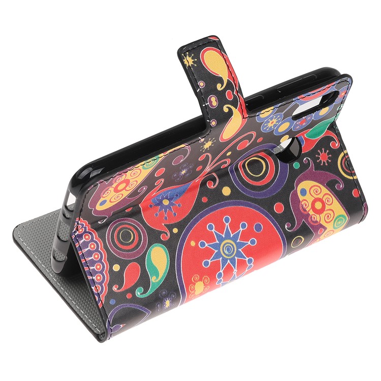 Caja Del Teléfono De La Cartera Del Cuero Del Tirón De La Impresión Del Patrón Para La Galaxia A20e De Samsung - Flor Paisley-4