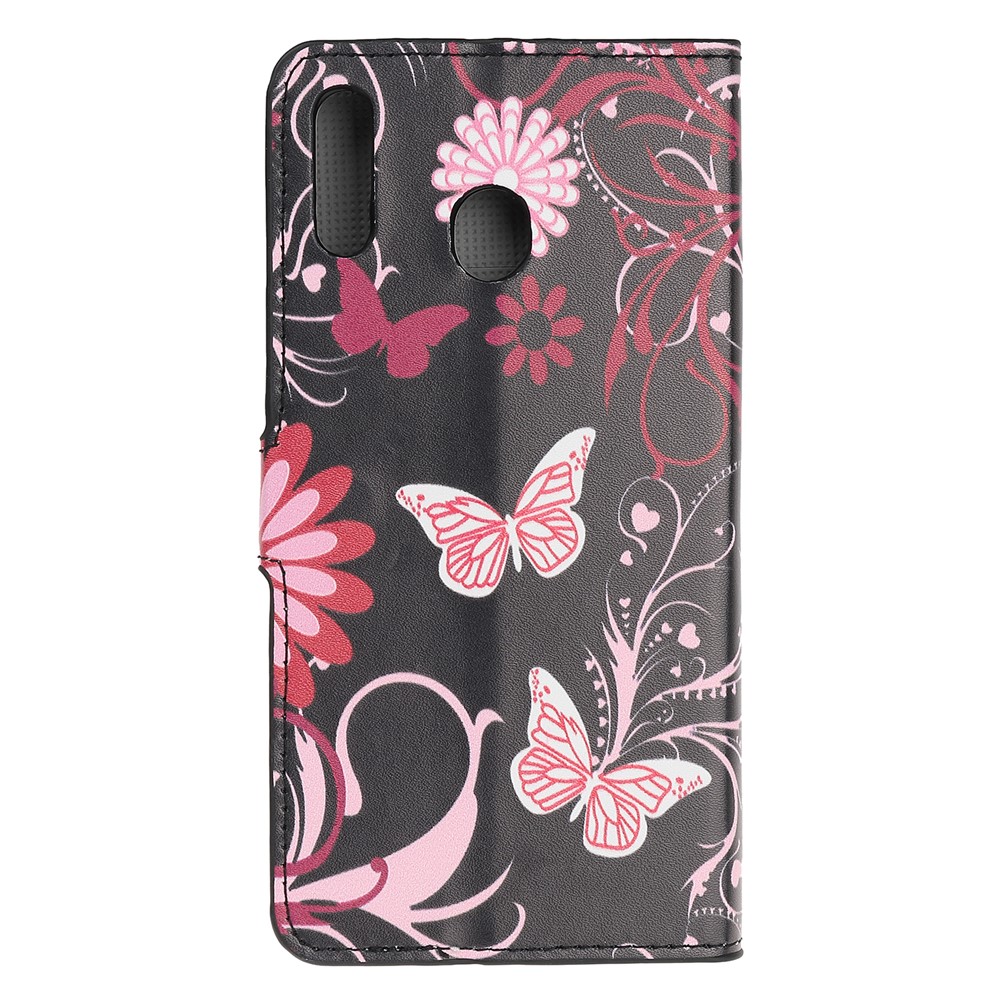 Pattern Printing Flip Leather Wallet Phone Case for Samsung Galaxy A20e - Butterflies and Flowers-3