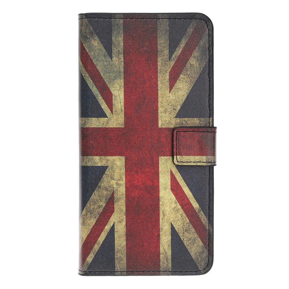 Caja Del Teléfono De La Cartera Del Cuero Del Tirón De La Impresión Del Patrón Para La Galaxia A20e De Samsung - Bandera Retro Del Reino Unido-2