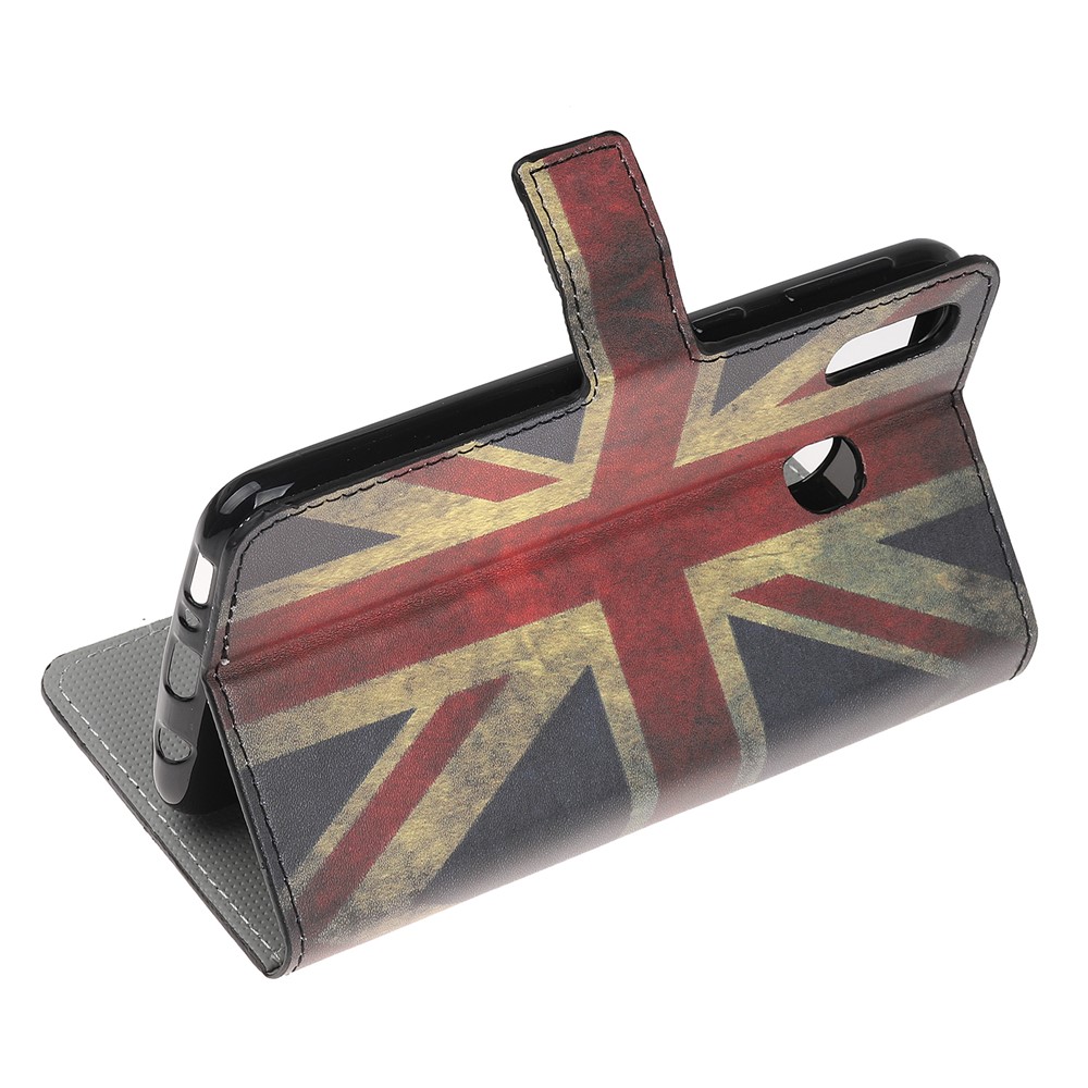 Caja Del Teléfono De La Cartera Del Cuero Del Tirón De La Impresión Del Patrón Para La Galaxia A20e De Samsung - Bandera Retro Del Reino Unido-4