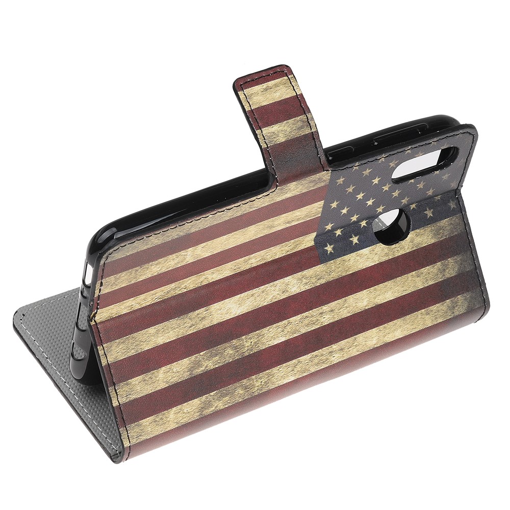 Pattern Printing Flip Leather Wallet Phone Case for Samsung Galaxy A20e - Vintage American Flag-4