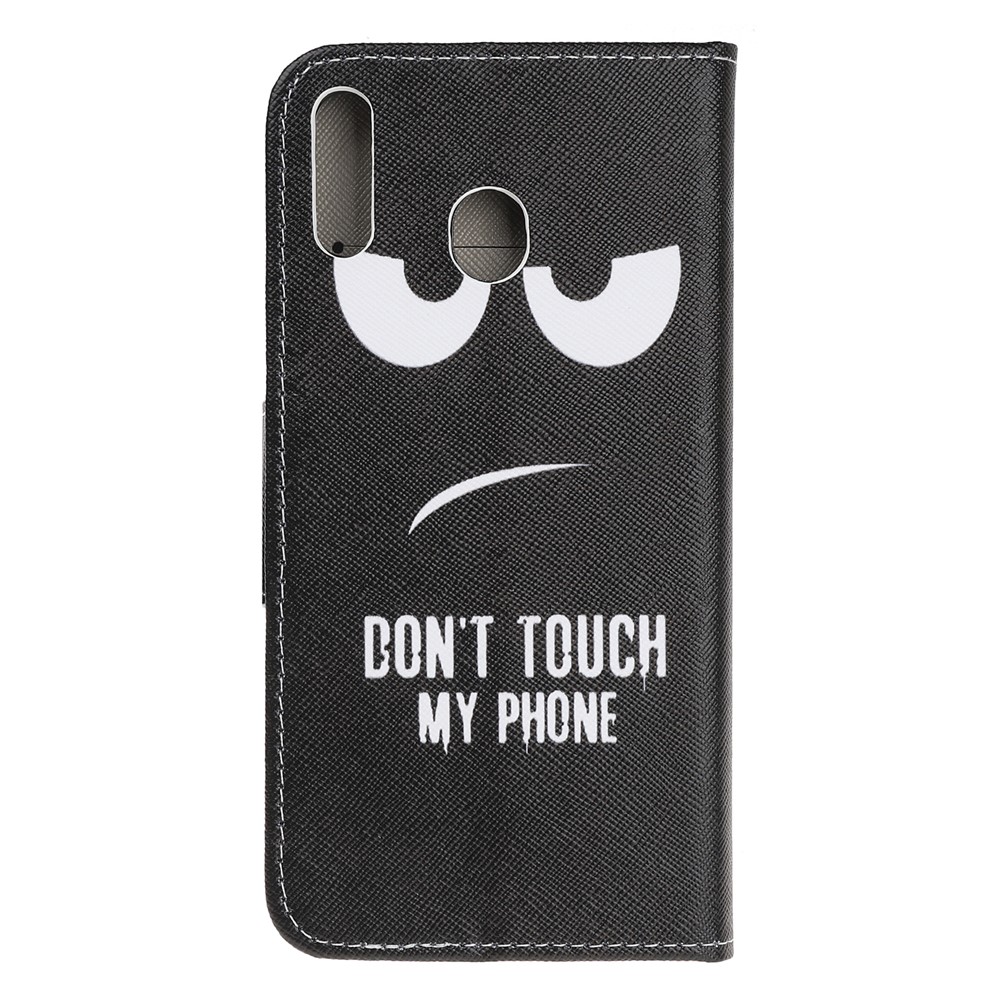 Funda De Billetera De Cuero Con Estampado De Textura Cruzada Para Samsung Galaxy A20e - No Toques Mi Teléfono-3
