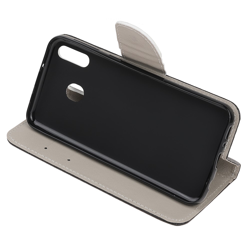 Funda De Billetera De Cuero Con Estampado De Textura Cruzada Para Samsung Galaxy A20e - No Toques Mi Teléfono-5