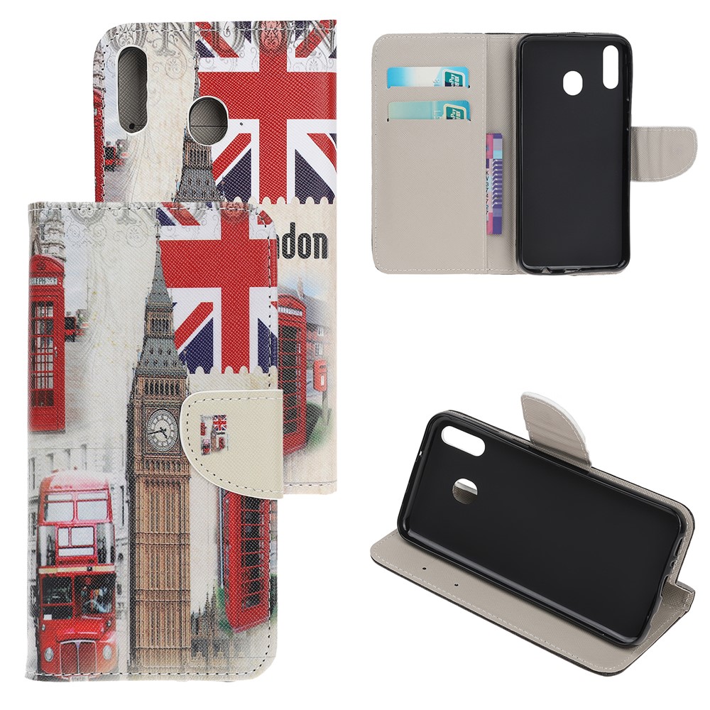 Cross Texture Pattern Printing Flip Leather Wallet Case for Samsung Galaxy A20e - Big Ben-1