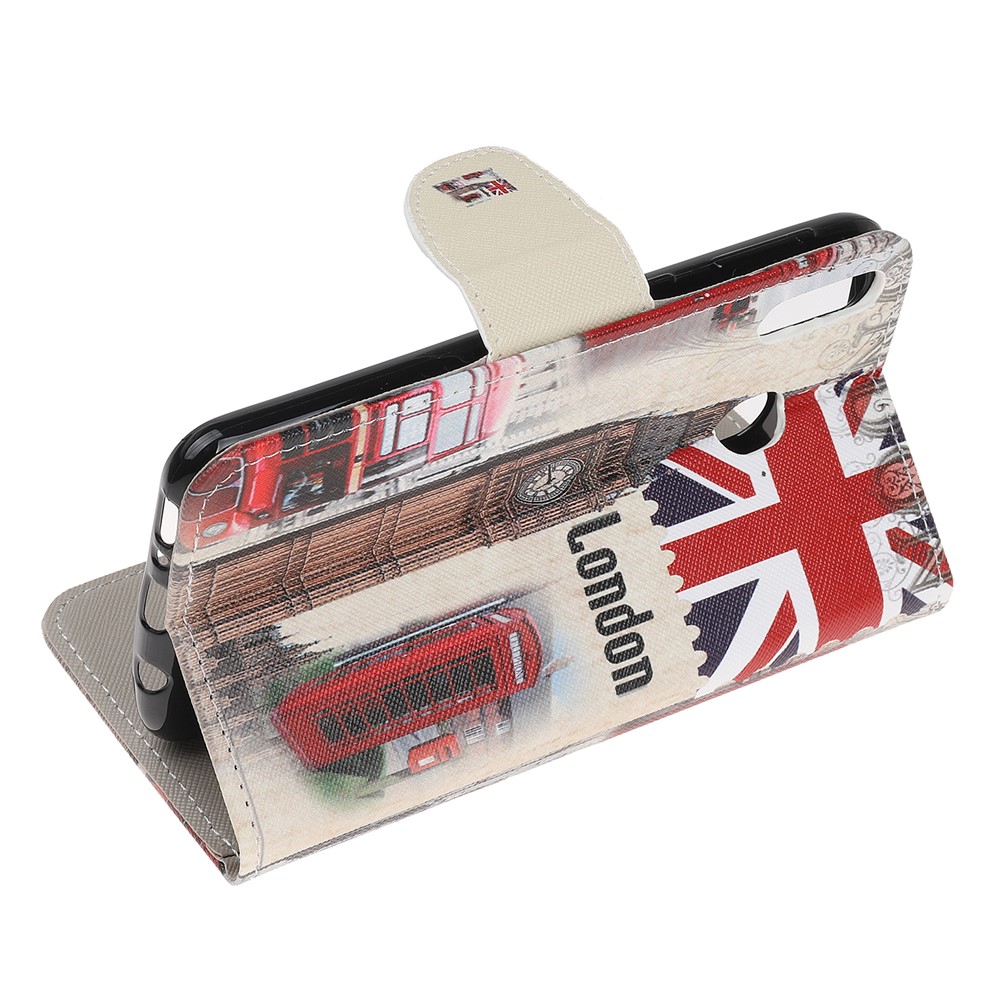 Cross Texture Pattern Printing Flip Leather Wallet Case for Samsung Galaxy A20e - Big Ben-4