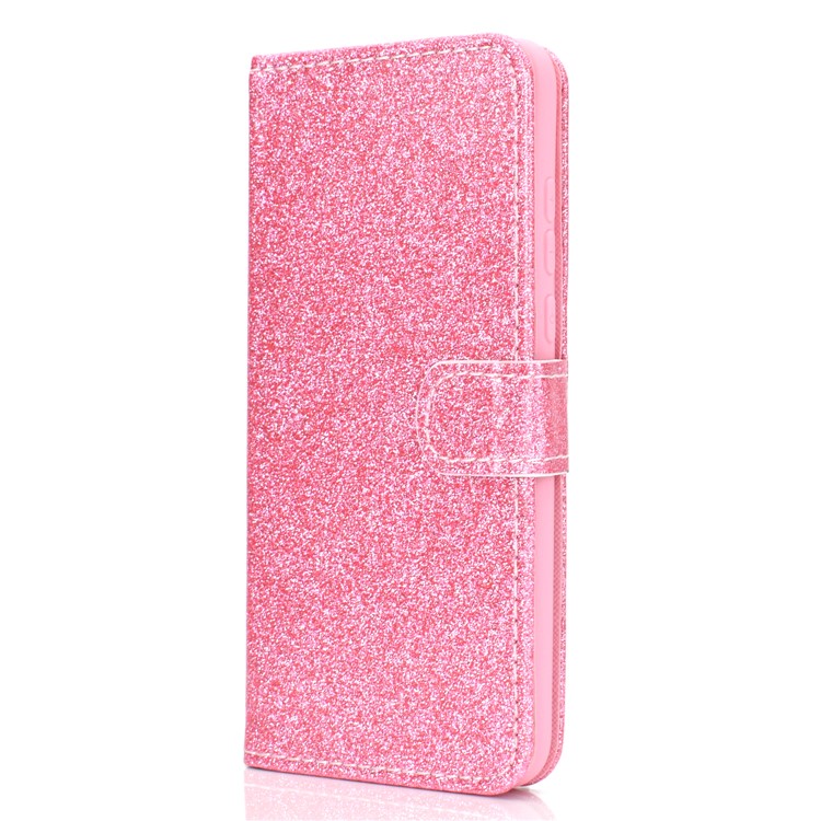 Flash Powder Leather Wallet Cover for Samsung Galaxy A50 - Pink-3