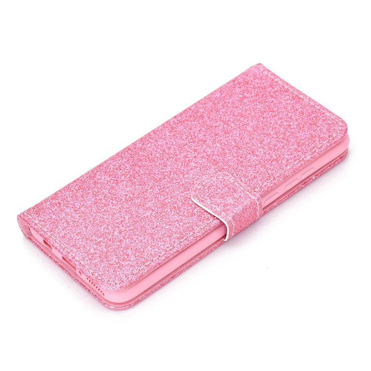 Flash Powder Leather Wallet Cover for Samsung Galaxy A50 - Pink-8