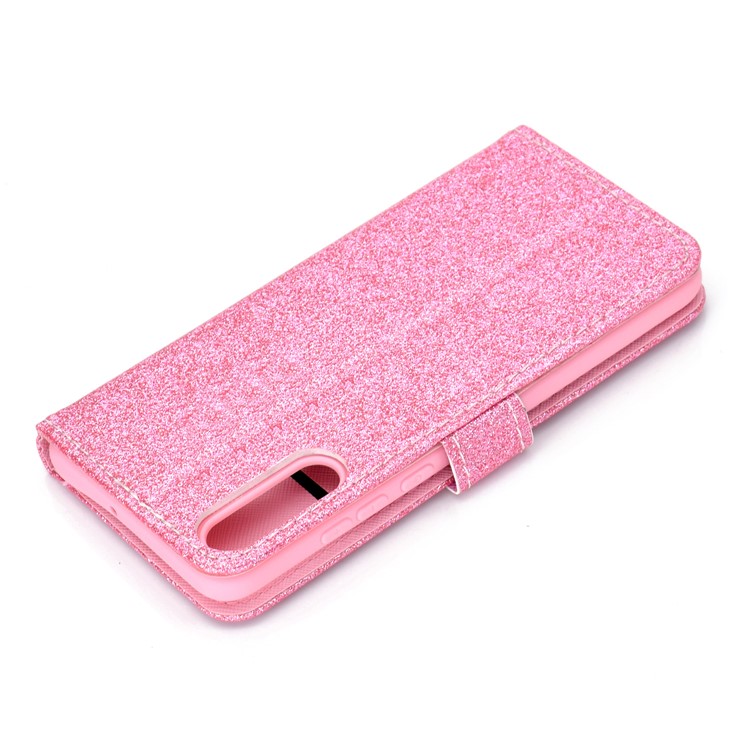 Flash Powder Leather Wallet Cover for Samsung Galaxy A50 - Pink-9
