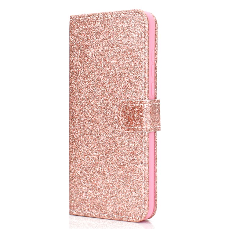 Flash Powder Leather Wallet Cover for Samsung Galaxy A50 - Rose Gold-3