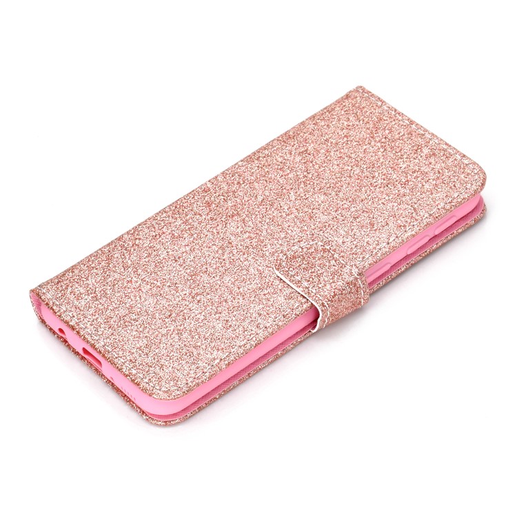 Custodia In Pelle PU Con Glitter Magnetica Per PU Samsung Galaxy A40 - Oro Rosa-9
